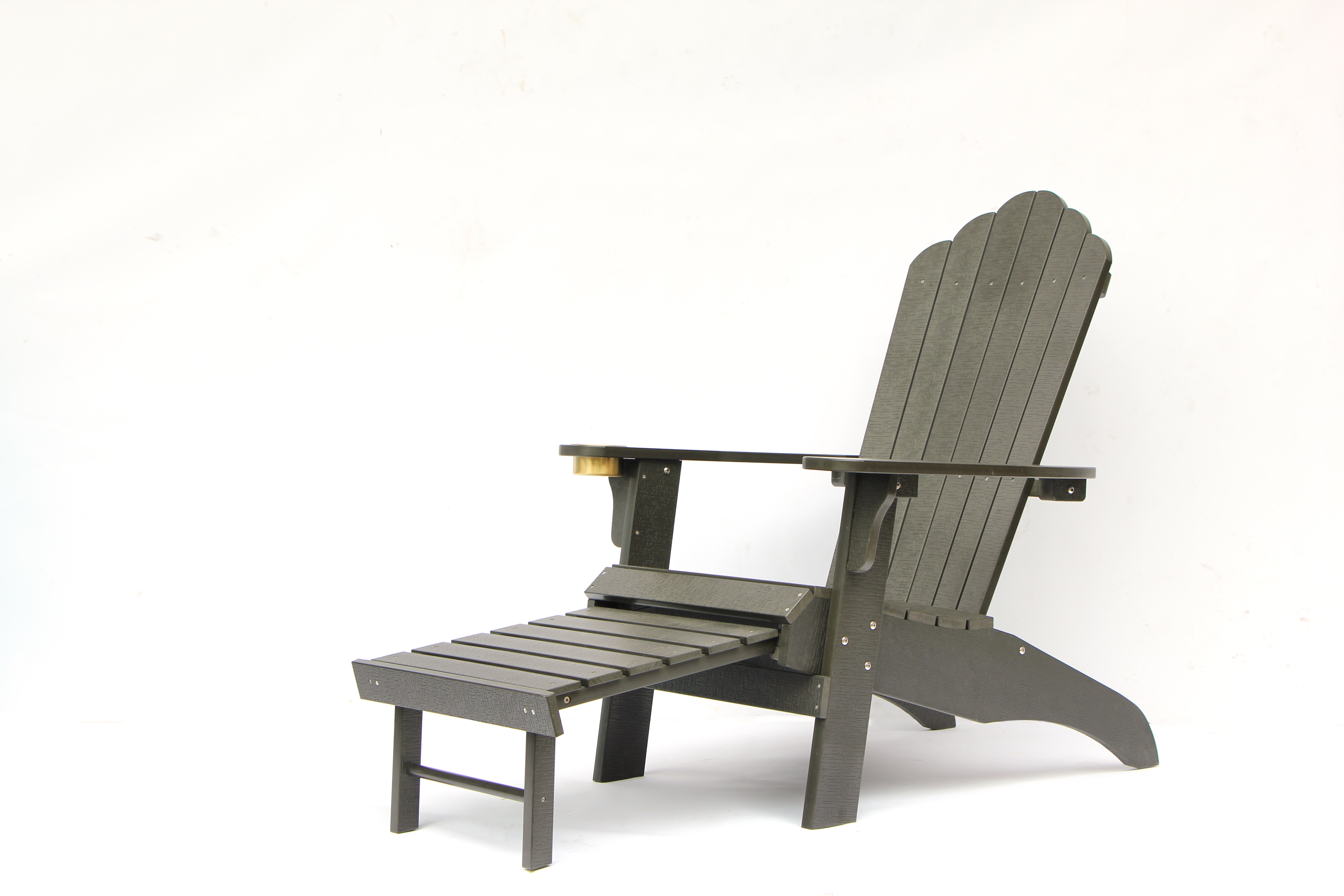 Extendable Deep Seating Adirondack Chair w/ Footstool